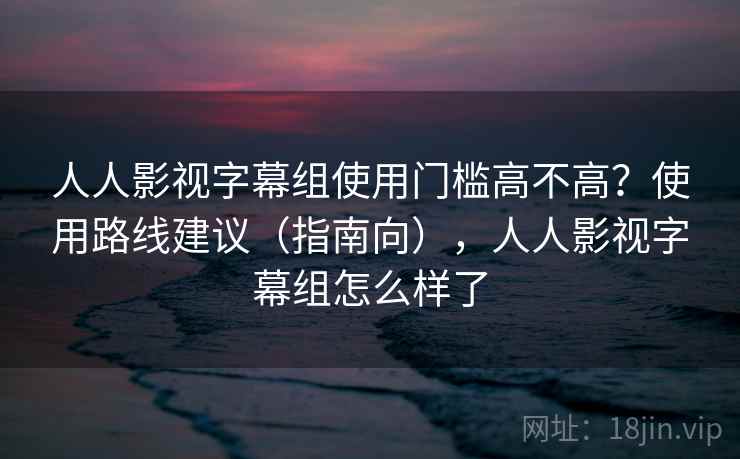 人人影视字幕组使用门槛高不高？使用路线建议（指南向），人人影视字幕组怎么样了