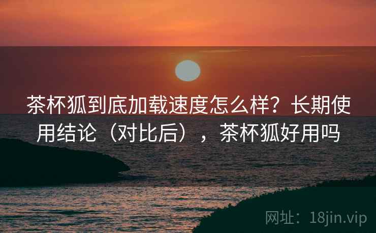 茶杯狐到底加载速度怎么样？长期使用结论（对比后），茶杯狐好用吗