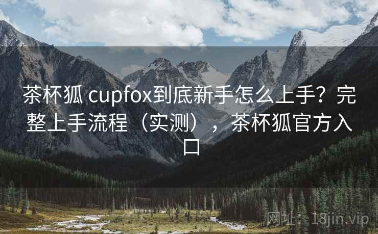 茶杯狐 cupfox到底新手怎么上手?完整上手流程(实测),茶杯狐官方入口 茶杯狐 cupfox到底新手怎么上手?完整上手流程(实测),茶杯狐官方入口